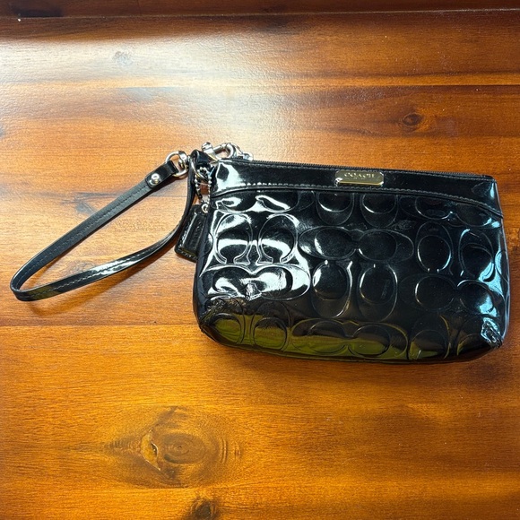 Coach Handbags - Coach Glossy Black Wristlet